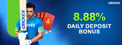 Daily 8.88% Bonus with 3x wager